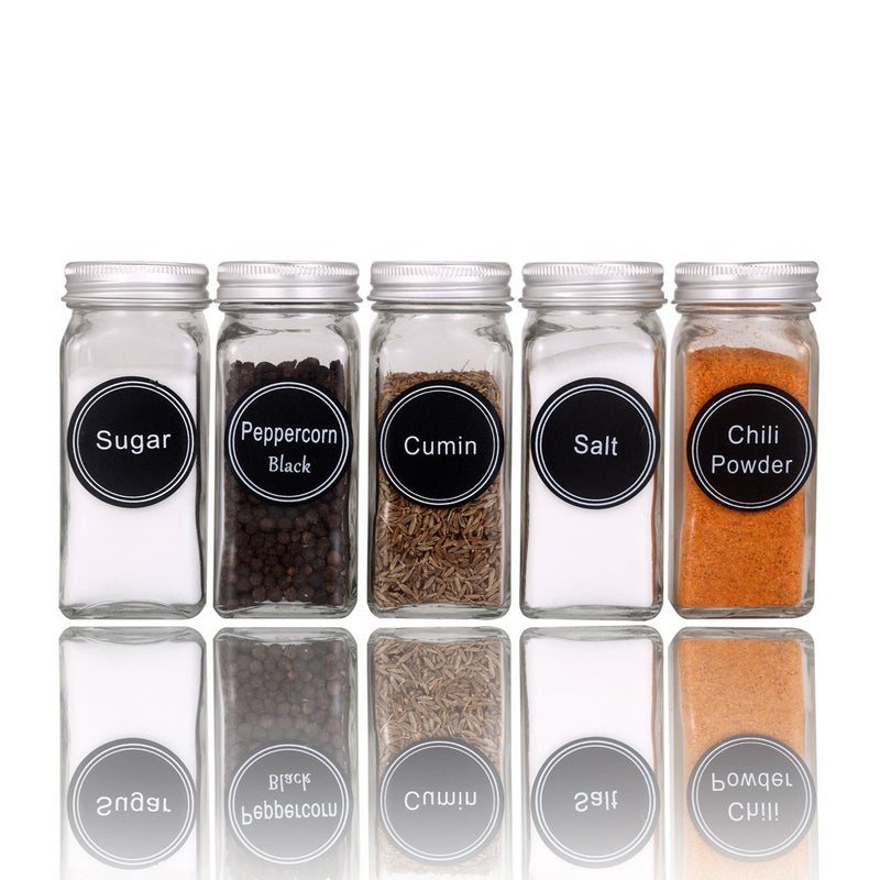 SWOMMOLY 771 Printed Spice Jar Labels with Extra Write-on Labels, Pantry Stickers and Chalk Marker Pen. Chalkboard and Transparent Set - Image 3